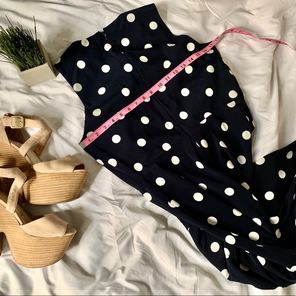 Ralph Lauren navy white polka dot dress - Picture 6 of 8